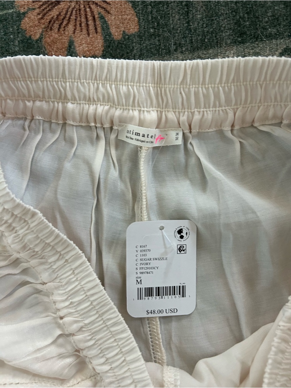 Free People White Lace-Trim High Waist Shorts - Picture 3 of 3